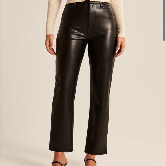 Abercrombie Leather Straight Pants - Picture 1 of 4